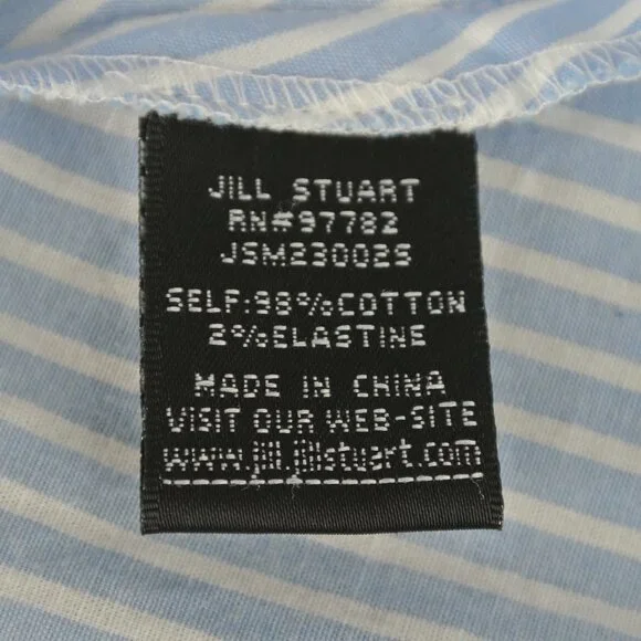 Jill Stuart Blue White Striped Cotton Skirt S8 Nautical - Picture 11 of 11